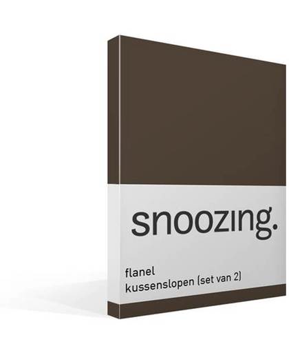 Snoozing flanel kussenslopen (set van 2) Bruin 60x70 cm (30 bruin)