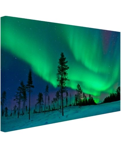 Noorderlicht boven Zweden Canvas 120x80 cm - Foto print op Canvas schilderij (Wanddecoratie)