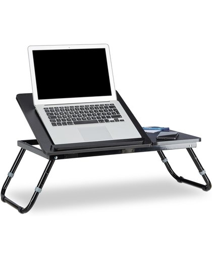 relaxdays laptoptafel hout - bedtafel - opklapbaar - bed bank tafel tafeltje