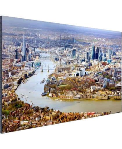 Luchtfoto van Londen Aluminium 90x60 cm - Foto print op Aluminium (metaal wanddecoratie)
