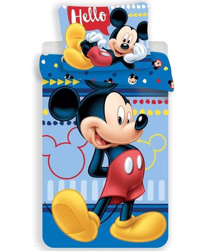 Disney Mickey Mouse Hello - Dekbedovertrek - Eenpersoons - 140 x 200 cm - Multi