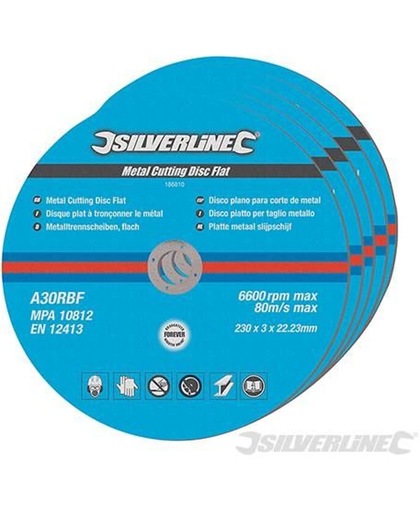 Silverline Platte metaal snijschijven, 5 pk.