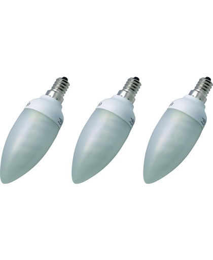 PROLIGHT spaarlamp kaars - 3 stuks - E14 - 230V - 7W - warm wit