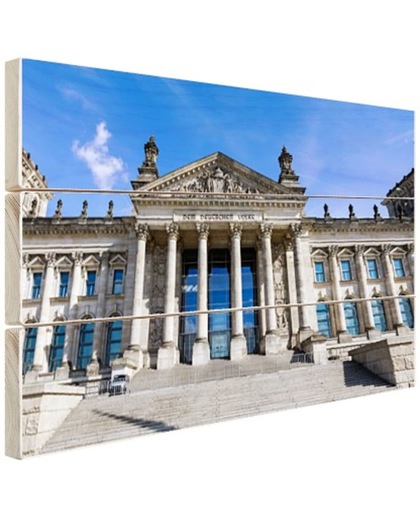 Dem Deutschen Volke op de reichstag Hout 120x80 cm - Foto print op Hout (Wanddecoratie)