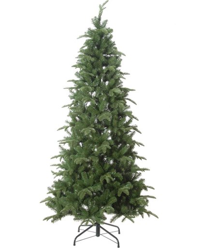 Kunstkerstboom Pukeko - smal dia. 95cm - 180cm hoog - Easy setup - 2 kleurige groen - hoogwaardige PVC & PE - 42 takken - 1034 tips
