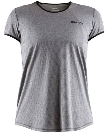 CRAFT Hardloopshirt Eaze Ss Tee - Sportshirt - Dames - Dk Grey Melange/Black