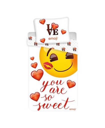 Emoji you are so sweet - dekbedovertrek - eenpersoons - 140 x 200 cm - multi