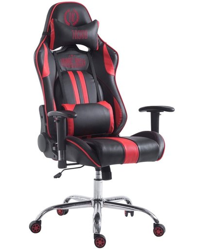 Clp Racing bureaustoel LIMIT XL, gaming stoel, max. belasting 150 kg, kunstleer - zwart/rood zonder voetsteun