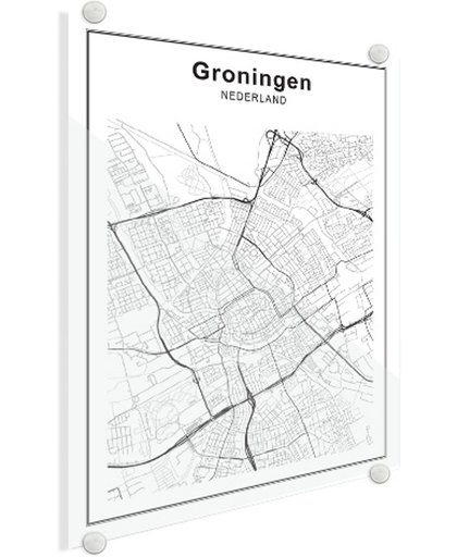 Stadskaart Groningen Plexiglas 90x120 cm