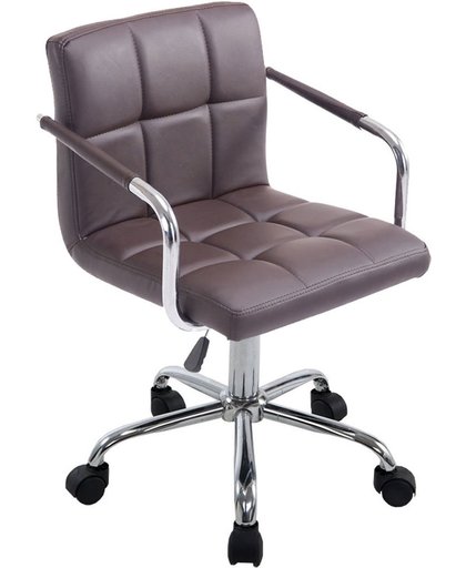 Clp Bureaustoel Lucy V2 - kantoorstoel met armleuning, ergonomisch, hoogwaardige stoffering, kunstleer - bruin