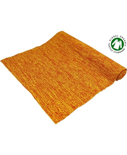 Yoga mat deluxe saffron  - anti-slip -100% organisch / bio katoen, hand geweven 193cm x 70cm 4.5mm
