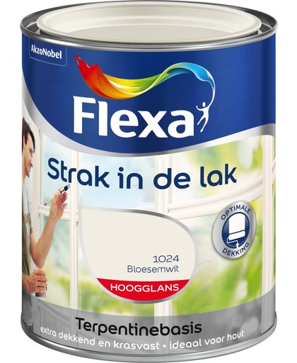 Flexa Strak In De Lak Hoogglans - Bloesemwit - 0,25 liter