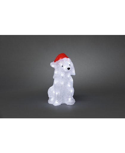 Konstsmide 6182 - Verlicht kerstfiguur - 40 lamps LED acryl hond met kerstmuts - 24V - voor buiten - koelwit