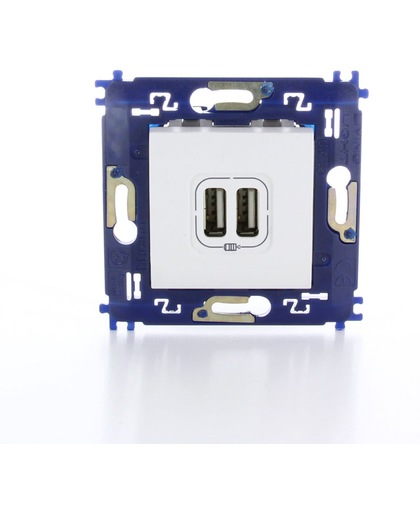 BTICINO Living Light - dubbele inbouw USB lader - 5V - schroefbevestiging
