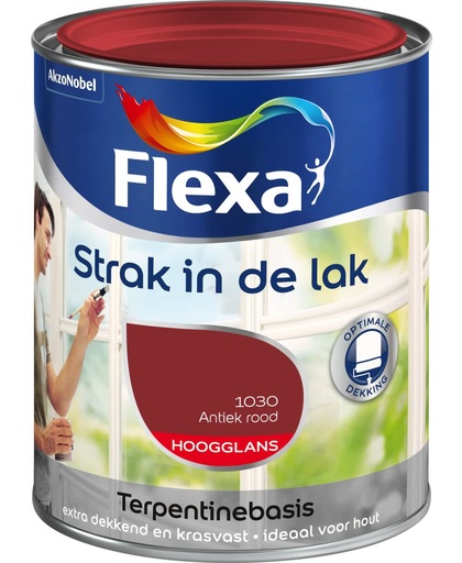 Flexa Strak In De Lak Hoogglans - Antiekrood - 0,75 liter