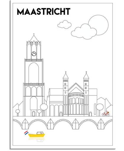 Poster Maastricht DesignClaud - Zwart wit geel - B2 poster