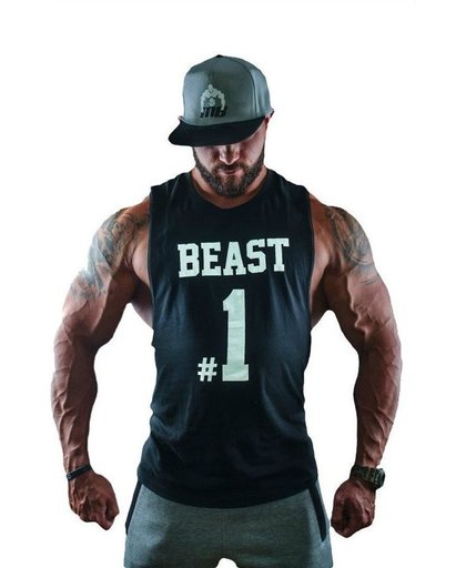 Tanktop Beast #1 Zwart - Muscle Brand