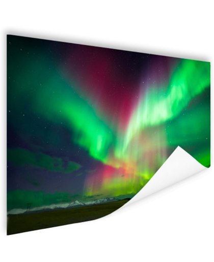 Schitterend noorderlicht boven IJsland Poster 90x60 cm - Foto print op Poster (wanddecoratie)