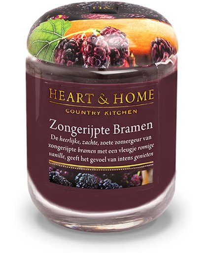 Heart & Home geurkaars in pot (large) - Zongerijpte Bramen