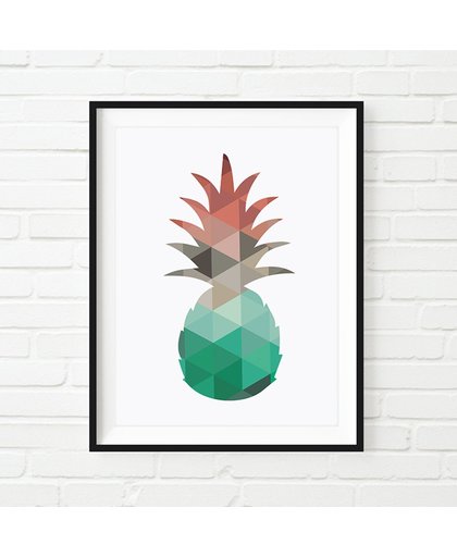 Postercity - Design Canvas Poster Geometrische Ananas / Kinderkamer / Muurdecoratie / 40 x 30cm / A3