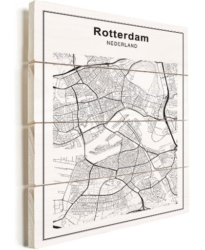 Stadskaarten Rotterdam vurenhout 90x120 cm