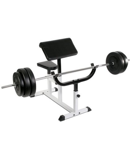 Trend24 - Fitnessbank Biceps Triceps - Lange halterstang - Gewichten - 56,5 kg