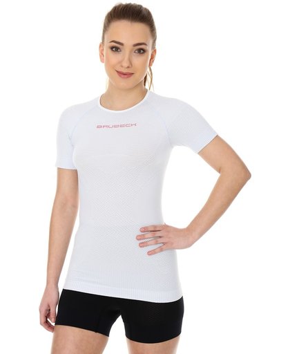 Brubeck | 3D  Pro Dames  Seamless Fietsshirt - Trainingsshirt - Sportshirt - Lichtgrijs/Wit -S