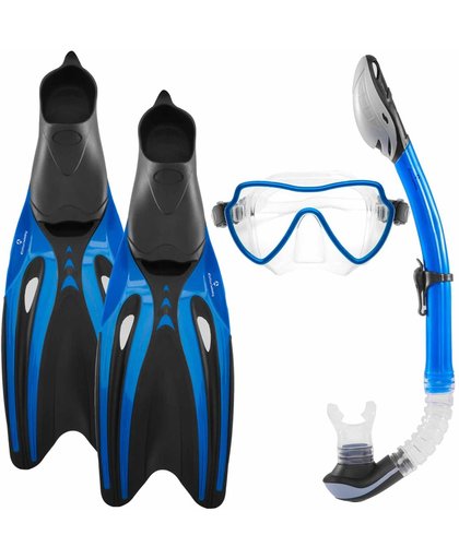 #DoYourSwimming - duikbril + zwemvliezen (zwemvinnen) + snorkel - »Mermaid« - Snorkelset - LARGE (EU 42-44)  - blauw