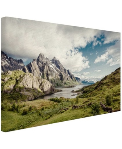 Berggebied Canvas 30x20 cm - Foto print op Canvas schilderij (Wanddecoratie)