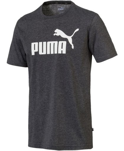 PUMA ESS+ Heather Tee Shirt Heren - Puma Black Heather