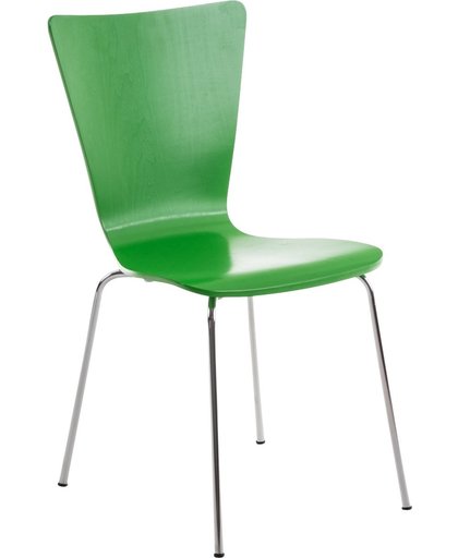 Clp Bezoekersstoel AARON  keukenstoel, conferentiestoel - met houten ergonomische zitting - groen