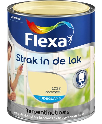 Flexa Strak In De Lak Zijdeglans - Zachtgeel - 0,25 liter