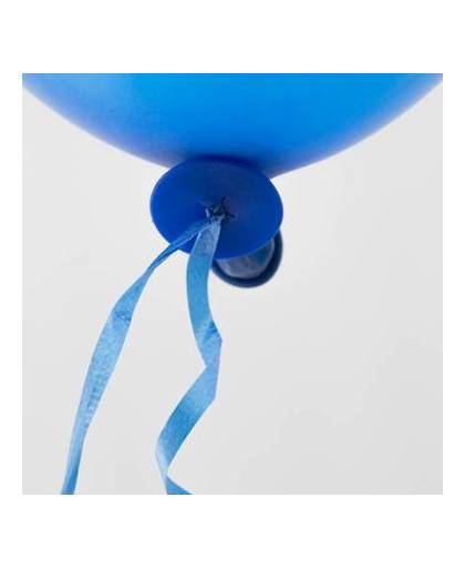 Ballon snelsluiters blauw met lint 100 stuks