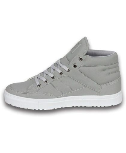 Cash Money Heren Schoenen - Heren Sneaker Mid High - Grey White - Grijs - Maten: 44