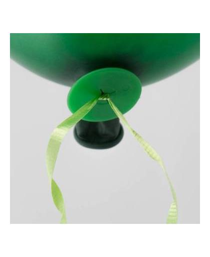 Ballon snelsluiters groen met lint 100 stuks