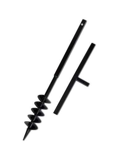 vidaXL Grondboor met handvat en schroefkop (dubbele schroef) 100 mm (zwart)