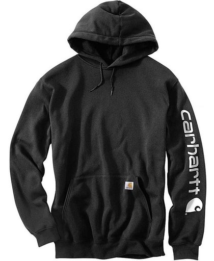 Carhartt Midweight Sleeve Logo Hooded Sweatshirt Black Heren Size : XS