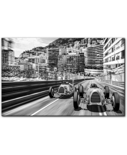 Schilderij fotokunst autoraces Monaco 80x120 – Glas Schilderij