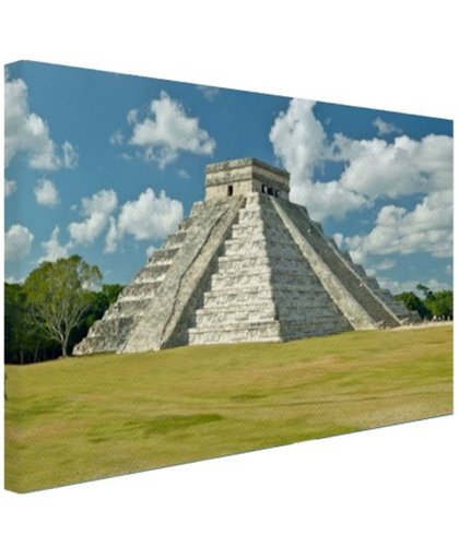 Maya Piramide van Kukulkan  Canvas 80x60 cm - Foto print op Canvas schilderij (Wanddecoratie)