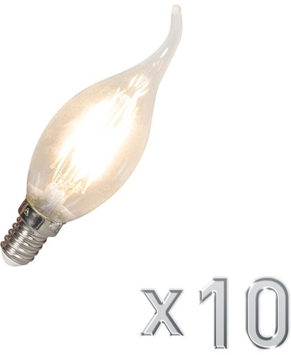 Calex Set van 10 LED filament tipkaarslamp E14 240V 3,5W 350lm BXS35 dimbaar