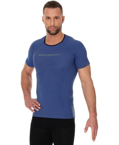 Brubeck | 3D PRO Heren Seamless Hardloopshirt - Sportshirt - Donkerblauw-M