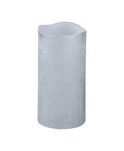 Led stompkaars zilver 15 cm