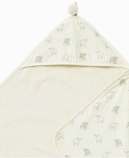 Capuchon handdoek met kleine lammetjes
