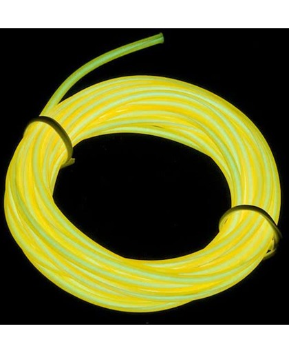 EL Wire / Draad - geel / yellow 2 meter - met 3 volt omvormer