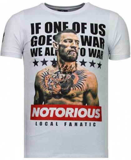 Local Fanatic Conor McGregor - Rhinestone T-shirt - Wit - Maten: S