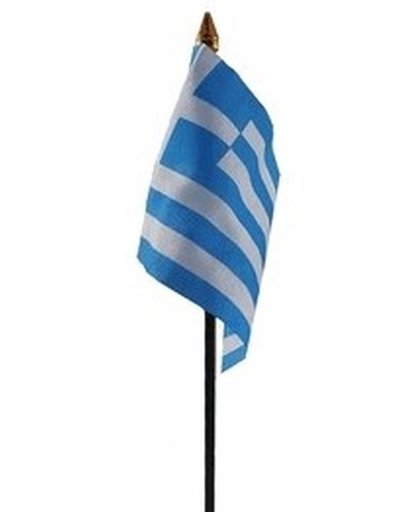 Griekenland mini vlaggetje op stok 10 x 15 cm