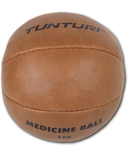 Tunturi  Medicine Ball - Medicijnbal - Crossfit ball - 1 kg - Bruin kunstleder