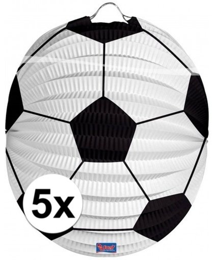 5x Voetbal lampionnen 22 cm