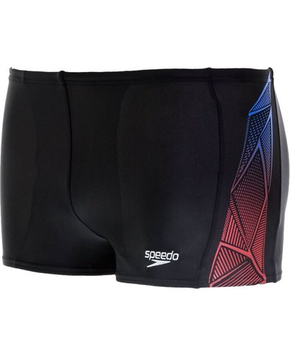 Speedo E10 Star Kick Logo Panel Aquashort  Zwembroek - Maat 140  - Jongens - zwart/rood/blauw
