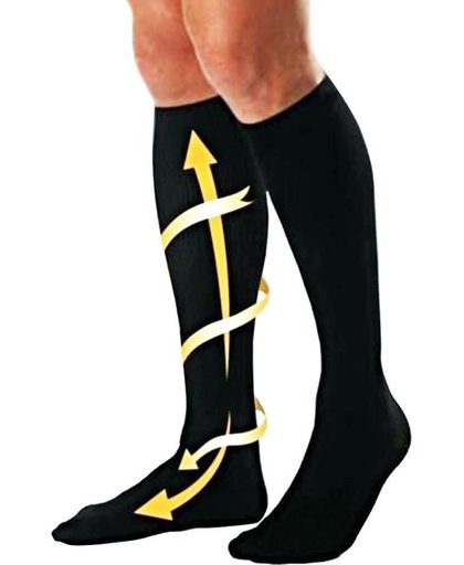 Miracle Socks Unisex Compressie Sokken – Zwart – 1 Paar – Bekend van TV